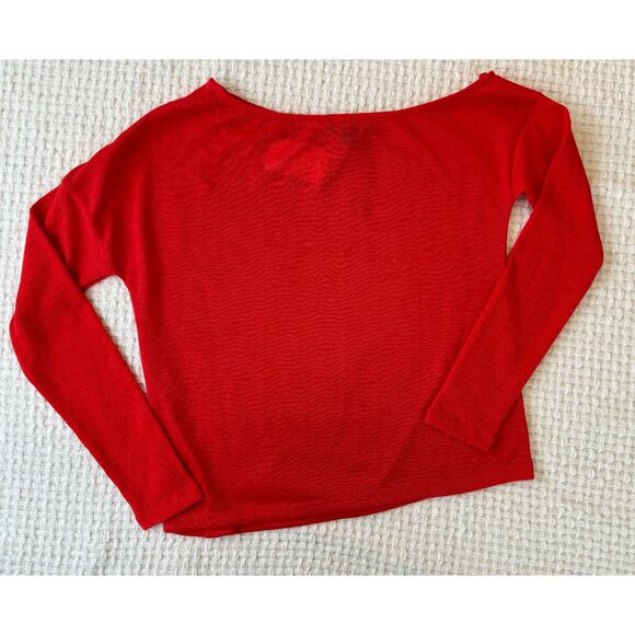 NEW‎ Anthropologie Sanctuary Sweater Long Sleeve Asymmetrical Knit Top Red SMALL - Picture 6 of 9